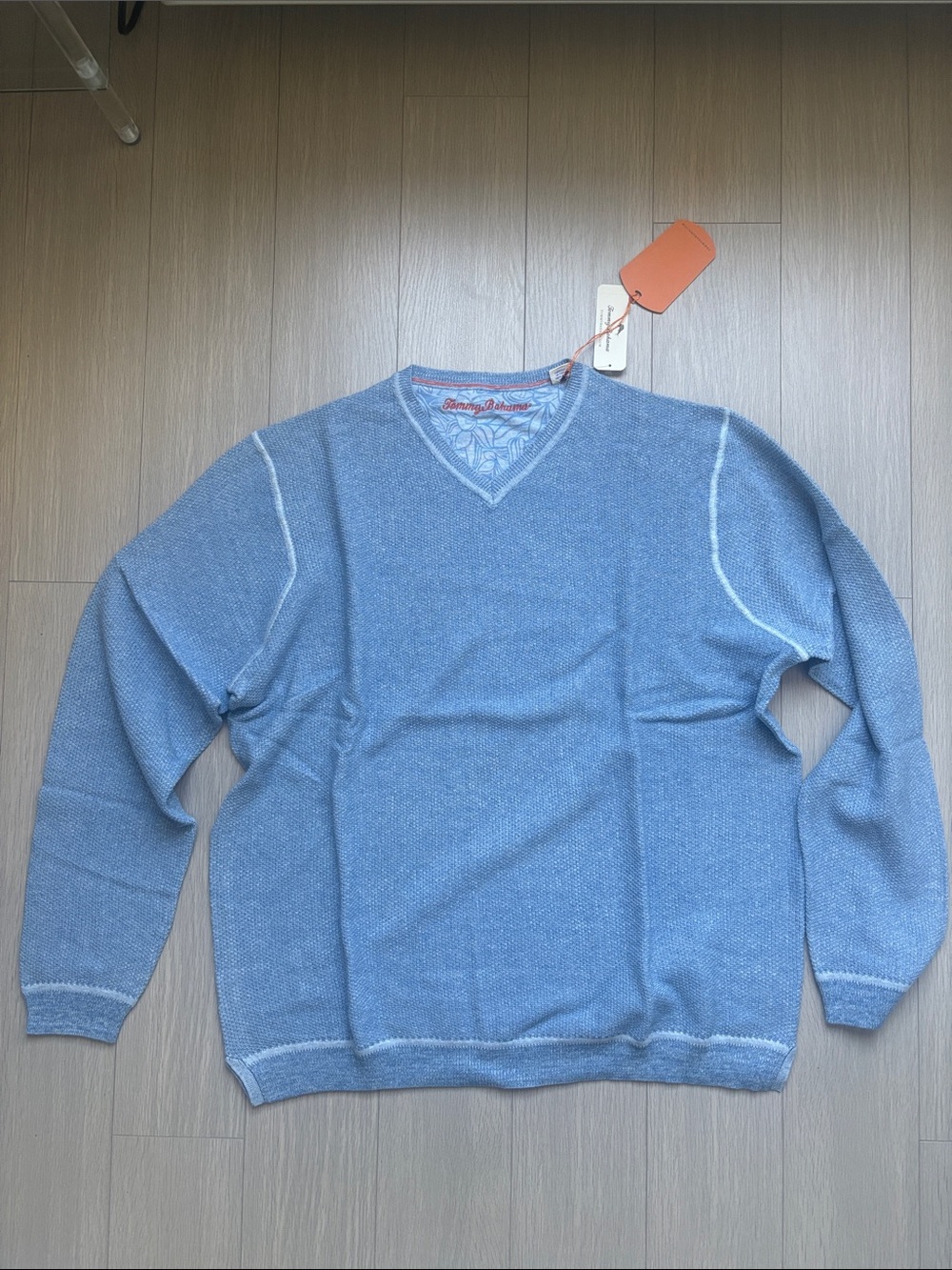 Tommy Bahama Sky Blue V-Neck Men's Sweater